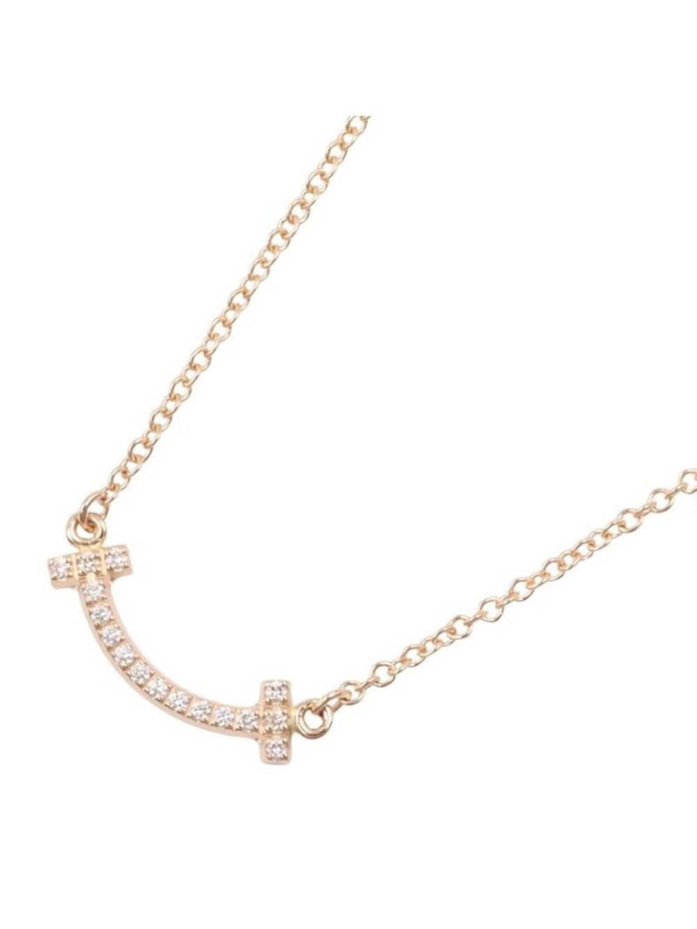 Tiffany & Co Necklace T Smile Diamond Mini